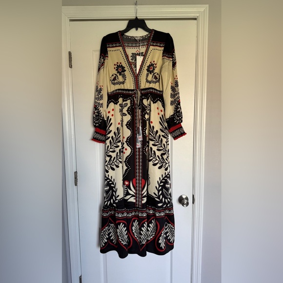 Caroline Constas satin long sleeve passion scarf maxi dress - Picture 2 of 10